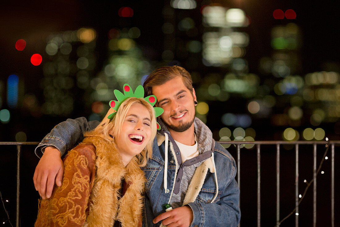 Young couple enjoying party