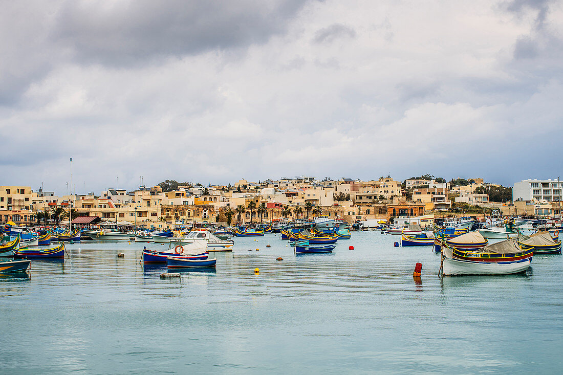 Boats mooring, Marsaxlokk, Malta