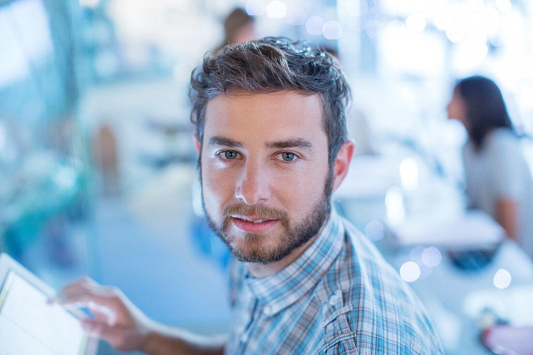 Businessman with digital tablet