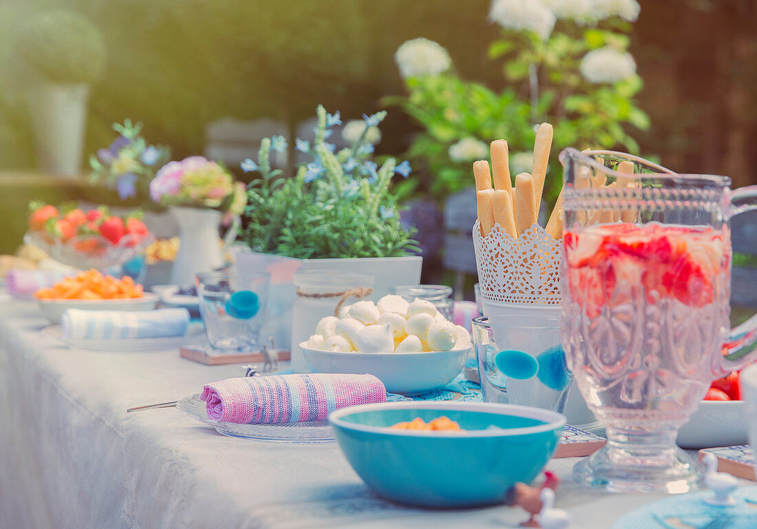 Strawberry water and desserts