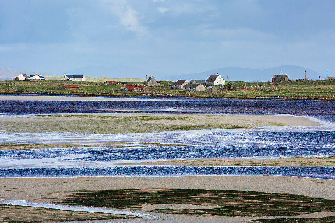 Fishing village and water, Hebrides, Scotland