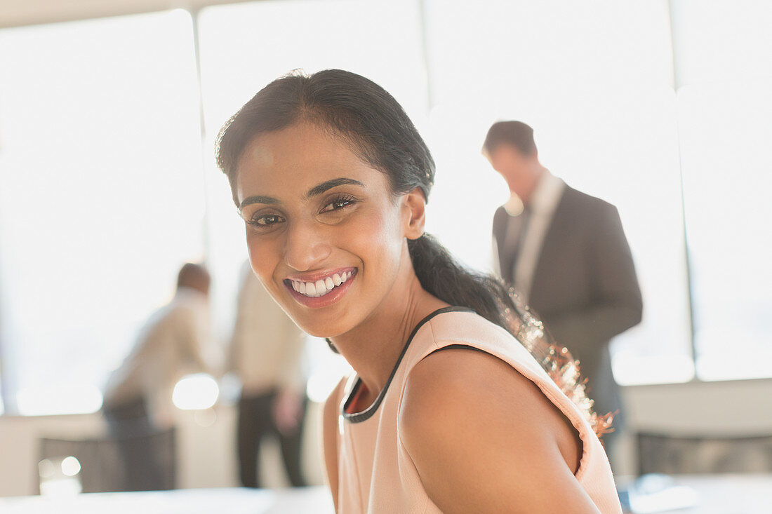 Portrait smiling, confident businesswoman