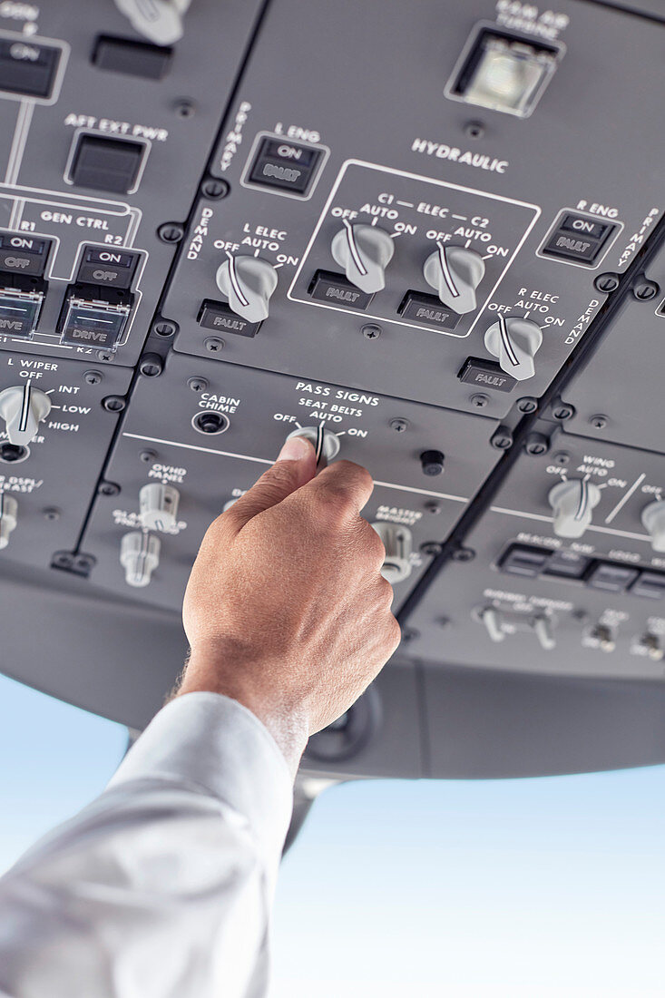 Pilot adjusting control instruments