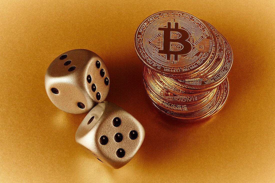 Golden Bitcoins and dice