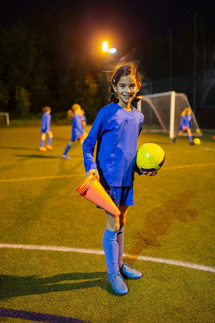 Portrait girl soccer player