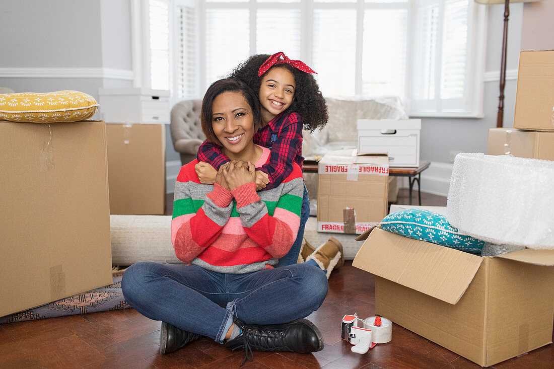 Mother and daughter moving into new house