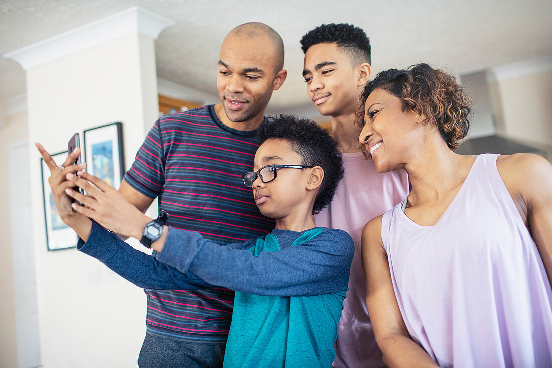 Family taking selfie