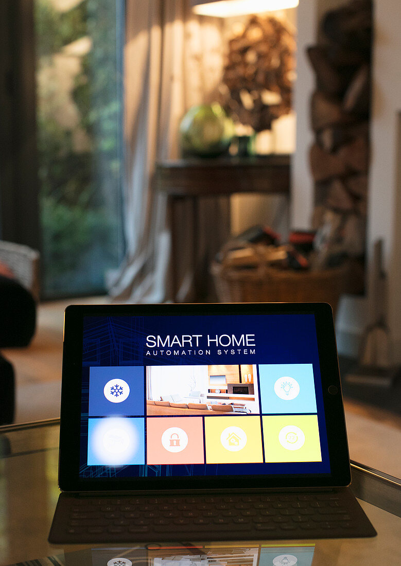 Smart home automation system on digital tablet