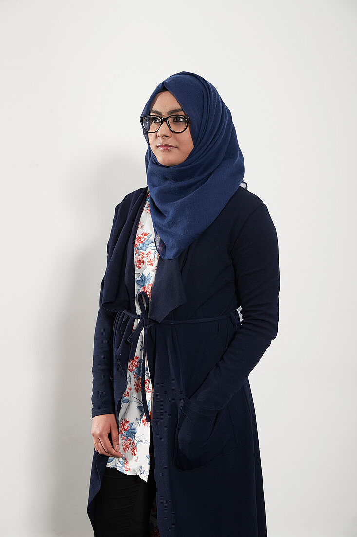 Portrait teenage girl wearing hijab
