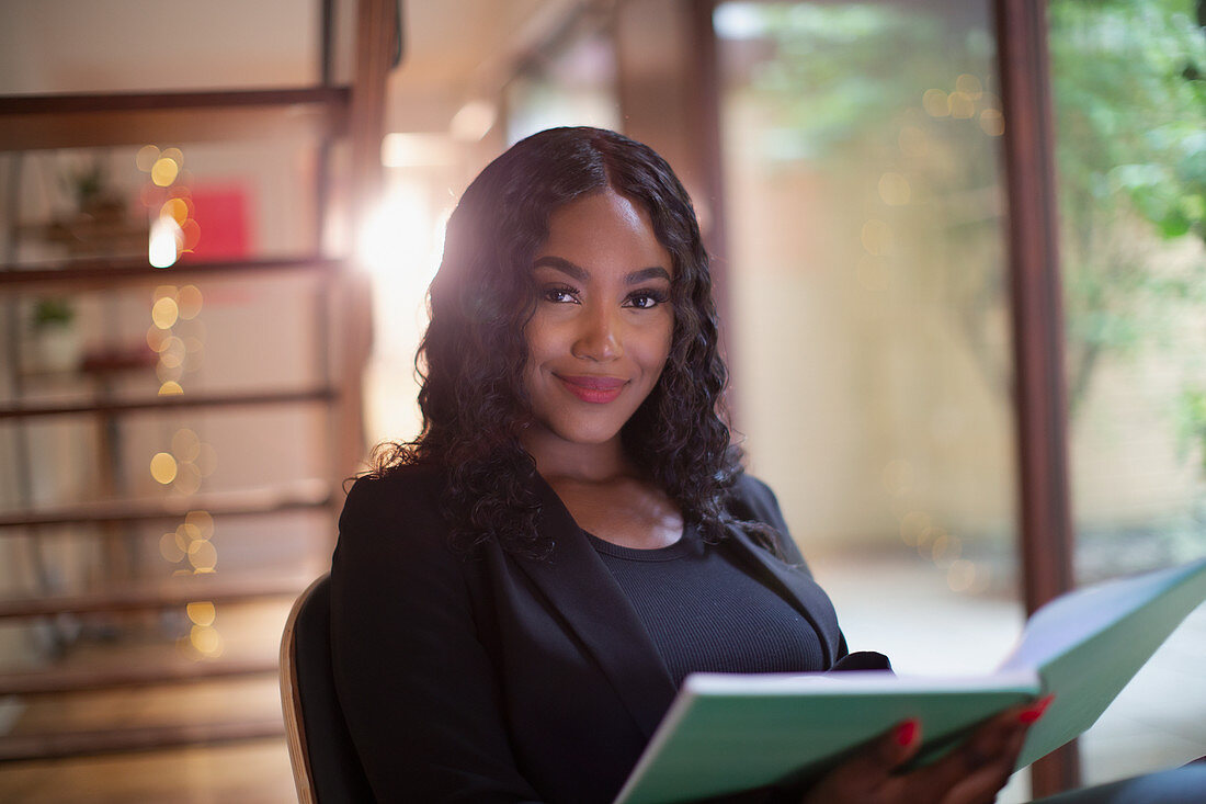 Woman reading book