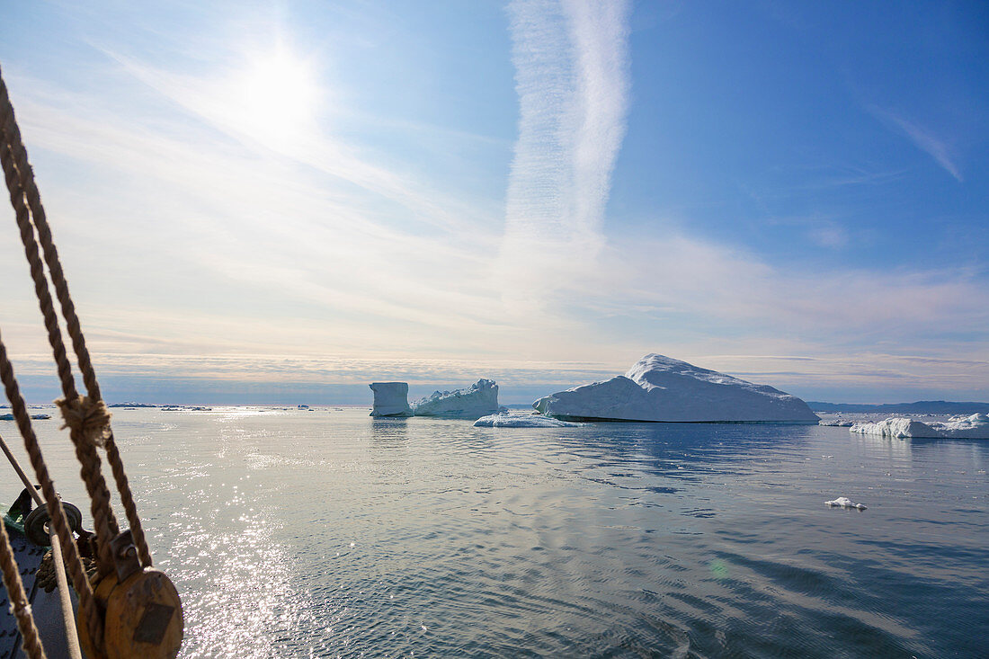 Icebergs melting on Atlantic Ocean Greenland