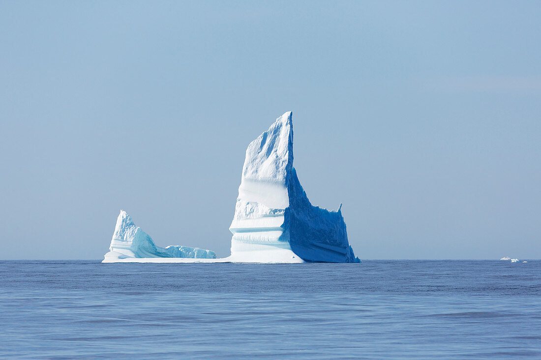 Majestic iceberg formations over tranquil