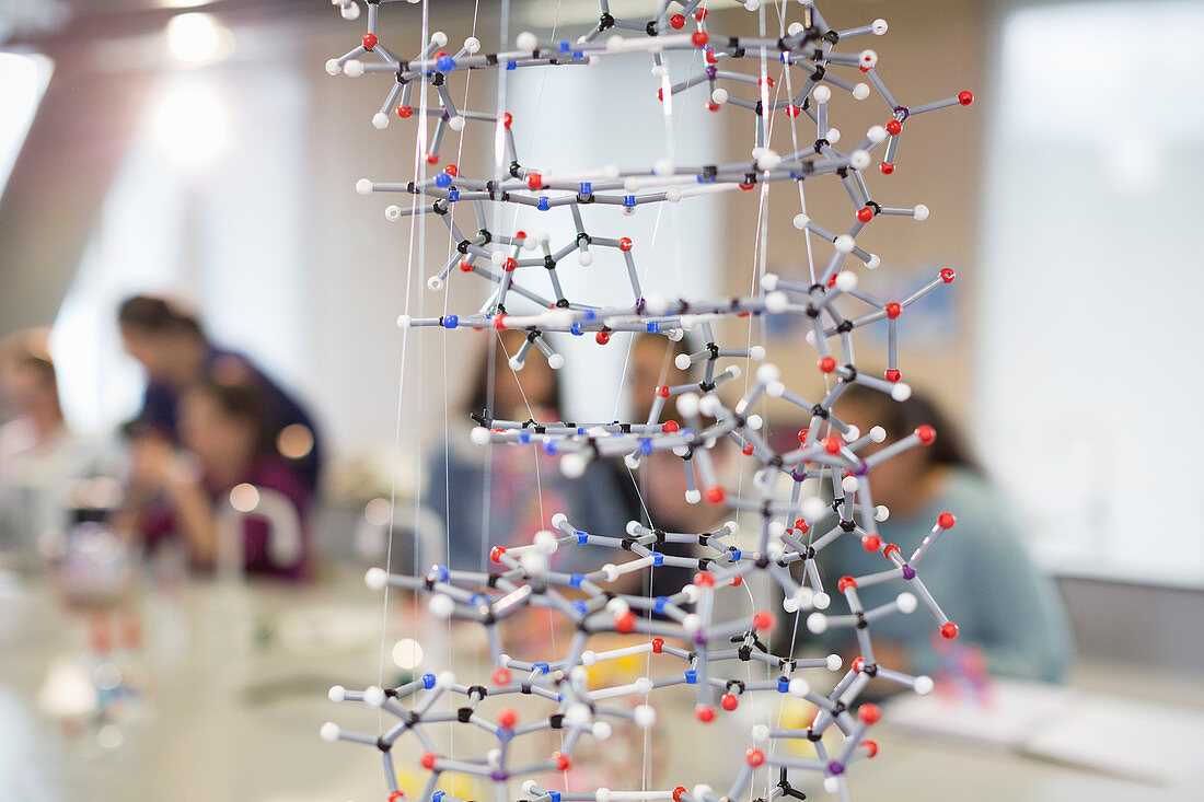 Molecular structure hanging in classroom