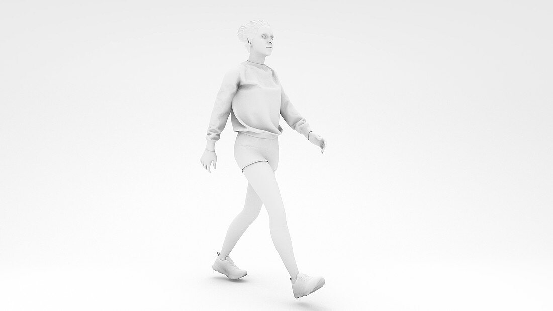 Walking woman, illustration