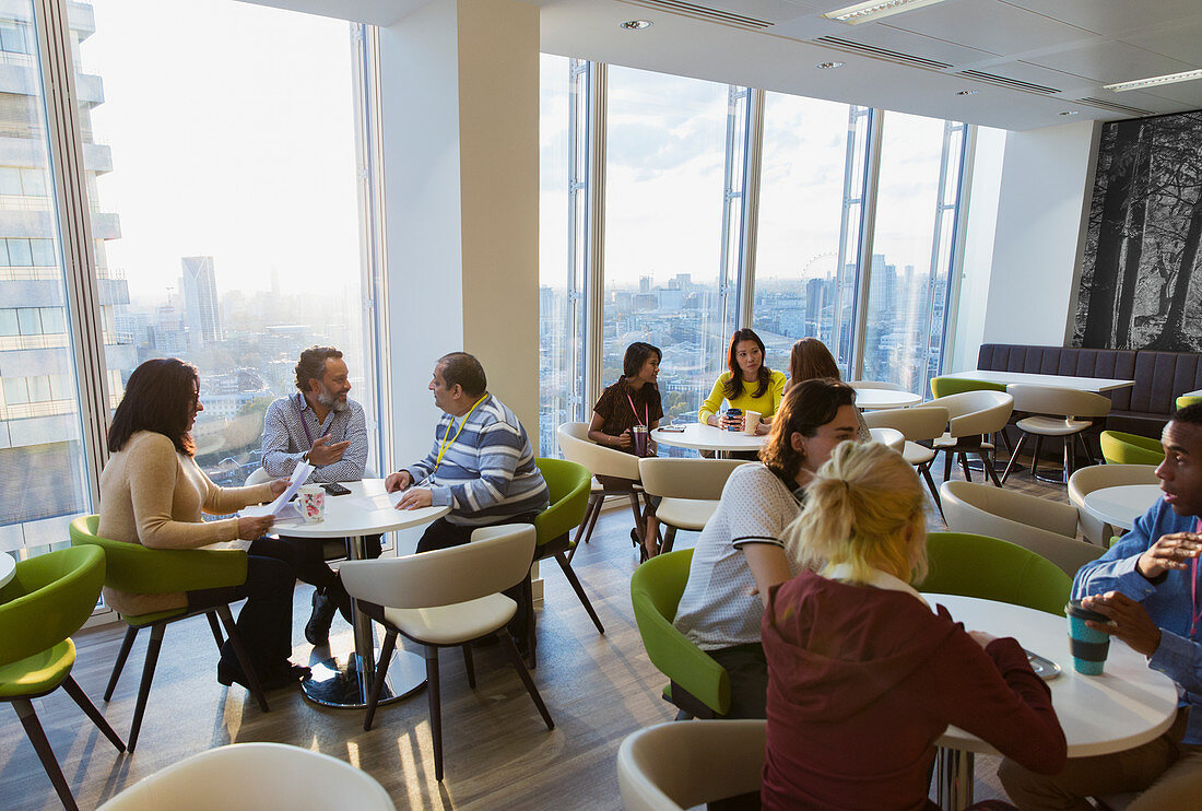 Business people meeting and eating lunch