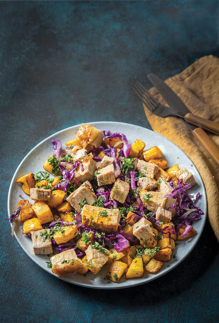 Beef, cabbage and potato hash