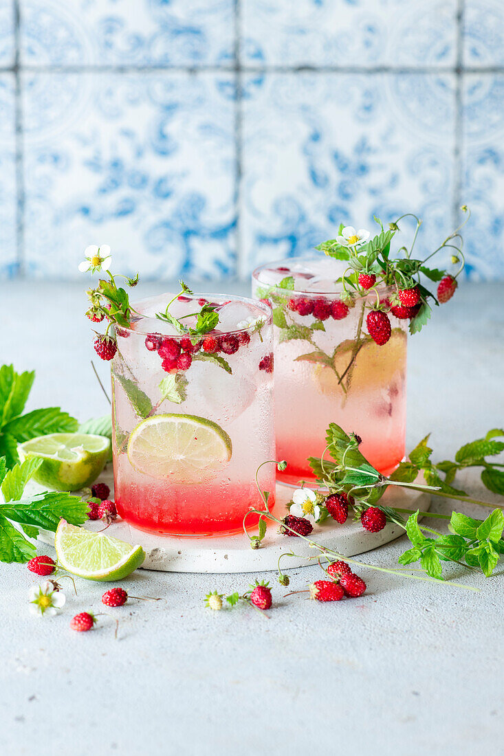 Wild strawberry limeade