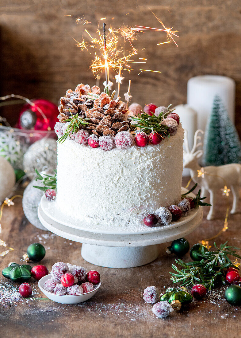 Cranberry Christmas cake