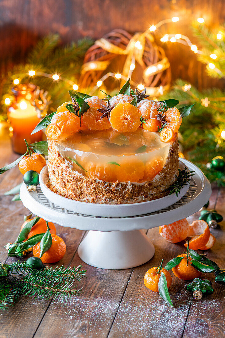 Tangerine jelly cake