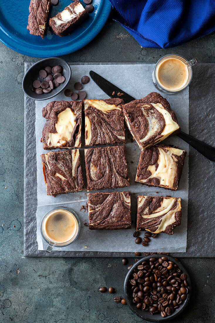 Kaffee-Brownie-Käsekuchen