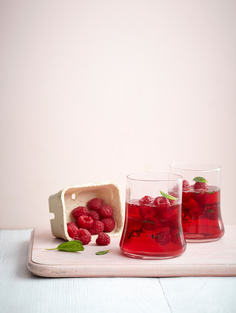 Raspberry Jelly with Mint