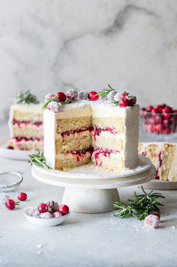 Cranberry-Kokos-Torte