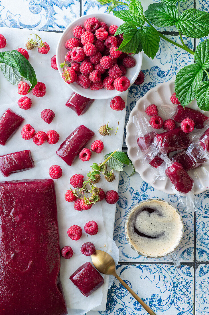 Raspberry Caramel Candies