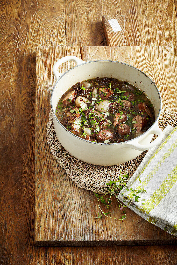 One-Pot mit Wurst aus Toulouse (Frankreich)