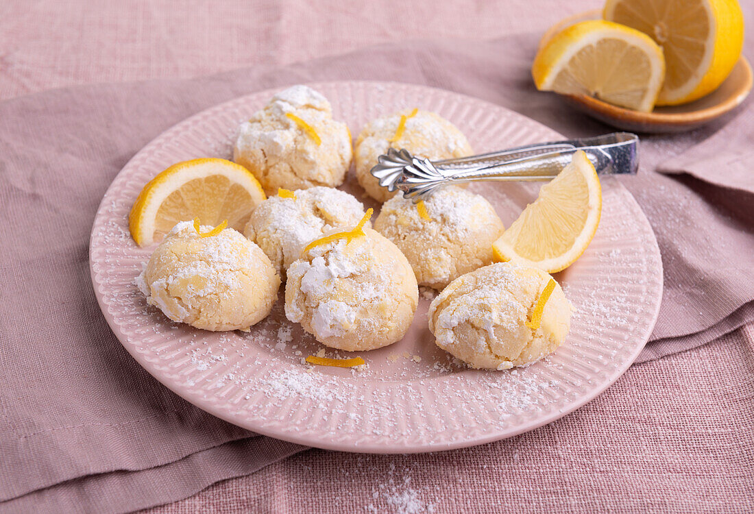 Vegane Lemon-Crinkle-Cookies