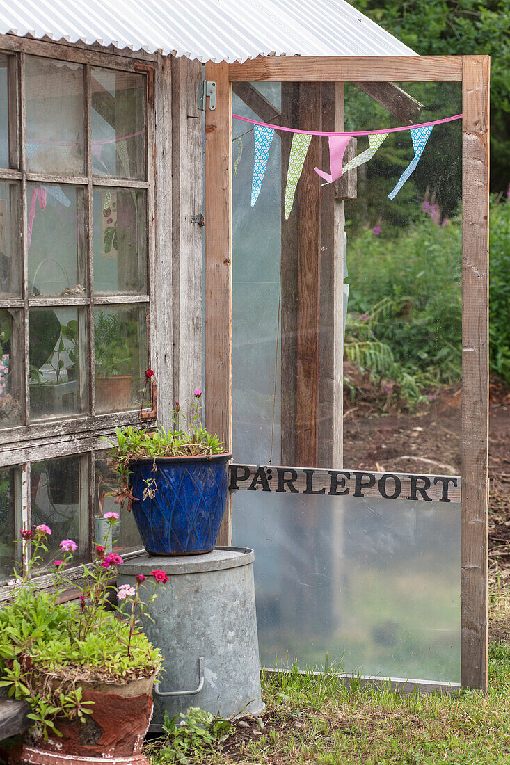 Greenhouse made from recycled windows