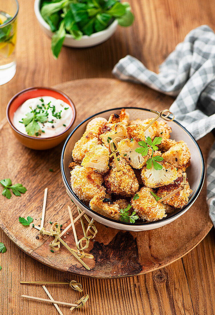 Vegetarian cauliflower wings