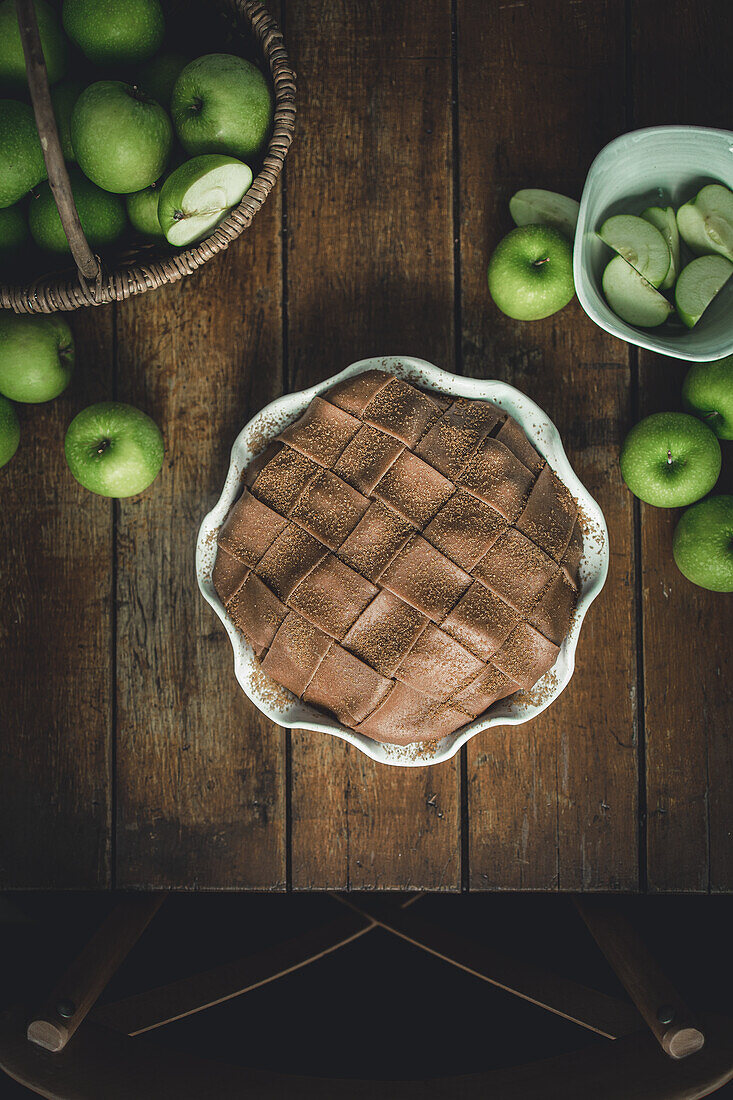 Veganer Apple Pie mit grünen Äpfeln