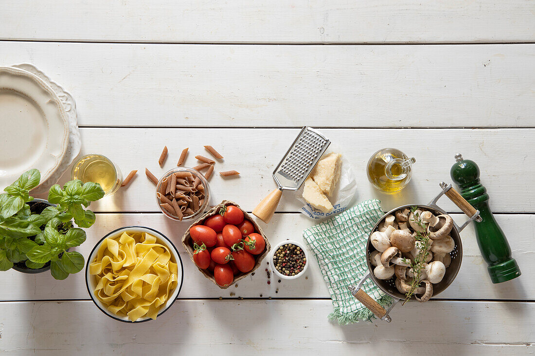 Ingredients for pasta dishes