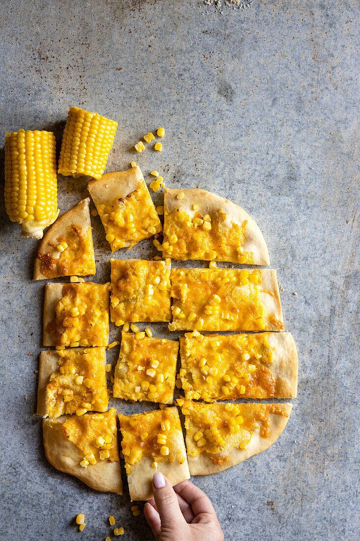 Polenta-and-corn pizza