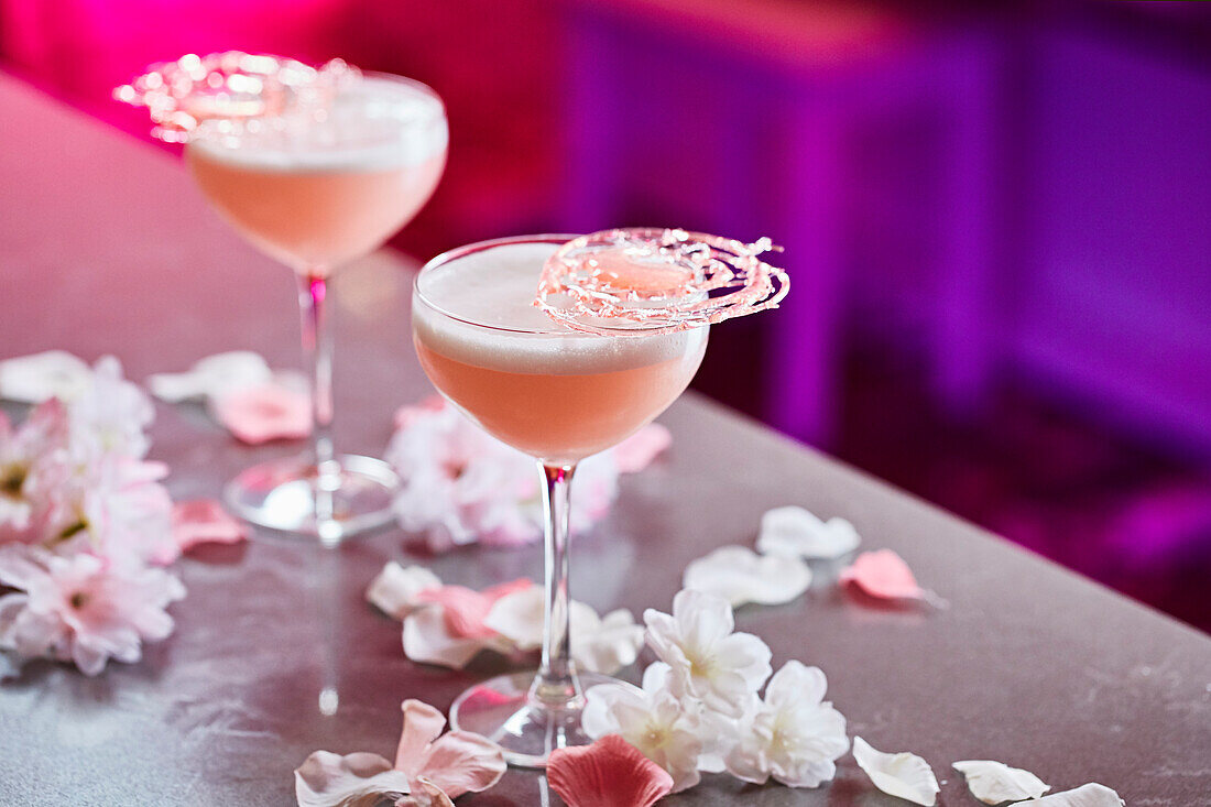 Kirschblüten-Cocktails