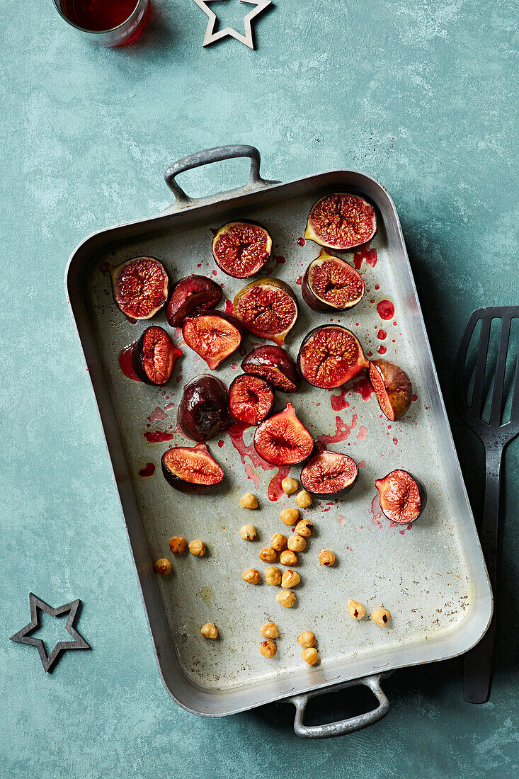 Honey roasted figs with hazelnuts for Christmas dinner