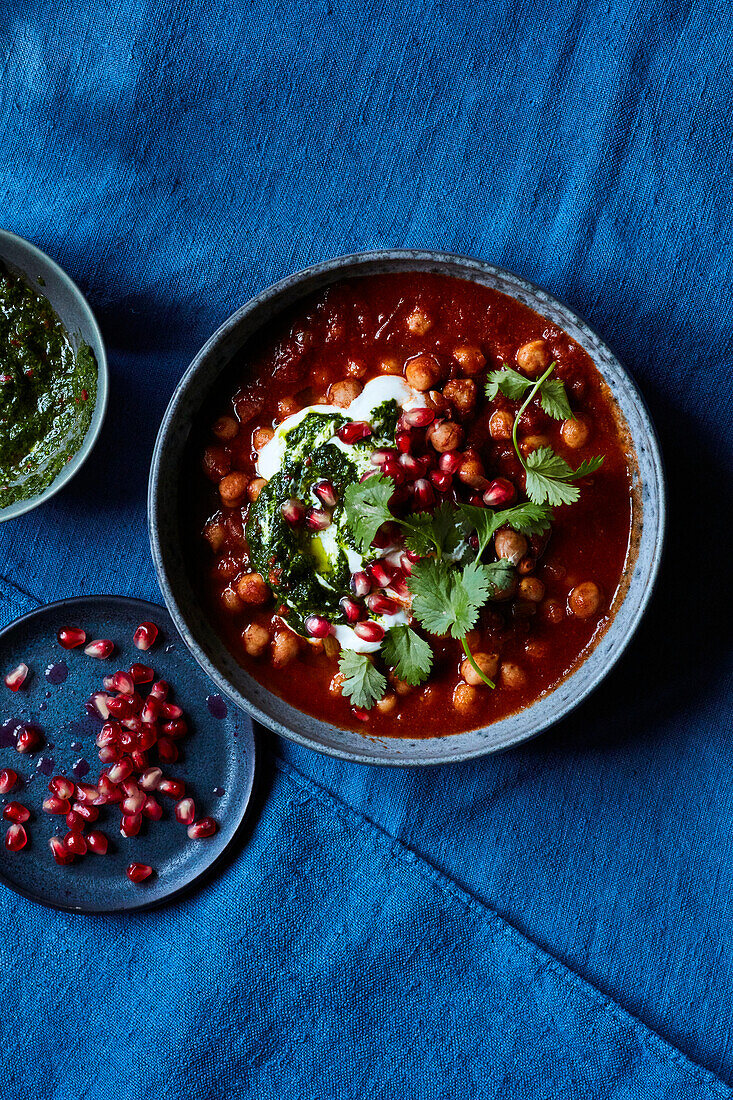 Chickpea and tomato stew with chermoula