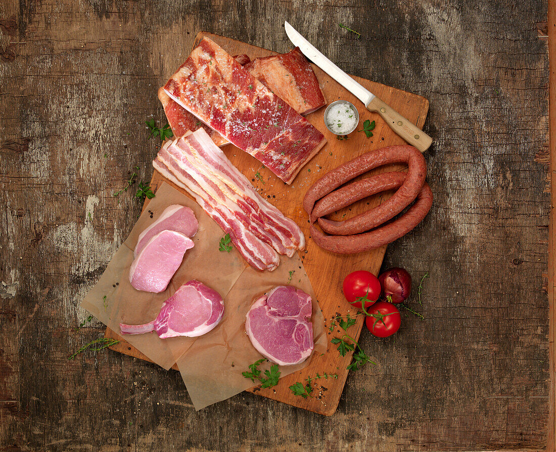 An arrangement of pork