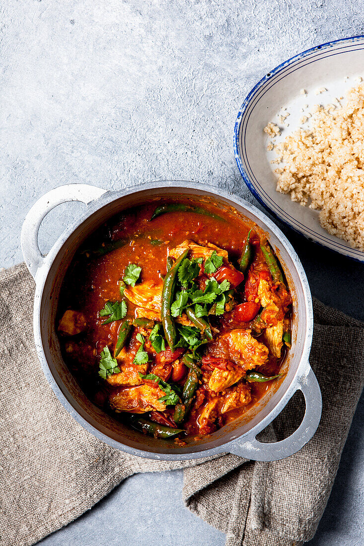 Chicken curry with green beans and cauliflower rice