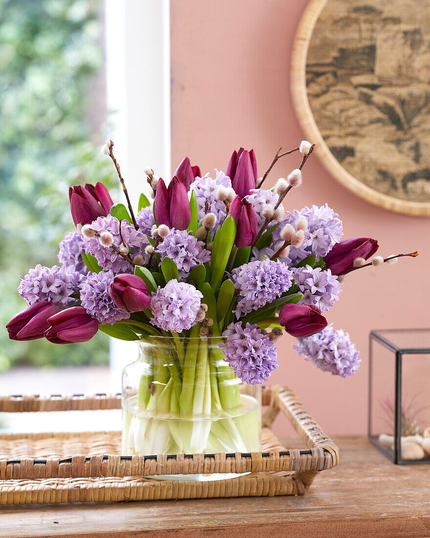 Hyacinthus Purple Star, Tulipa Bullit bouquet