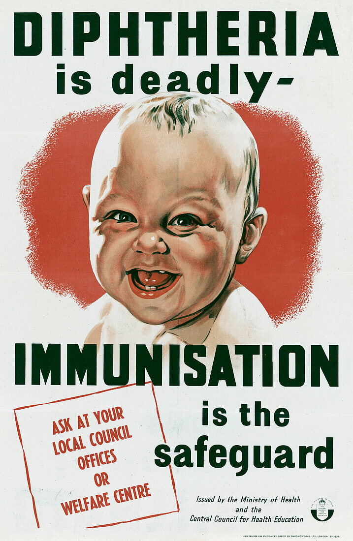 Diphtheria immunisation, World War II poster