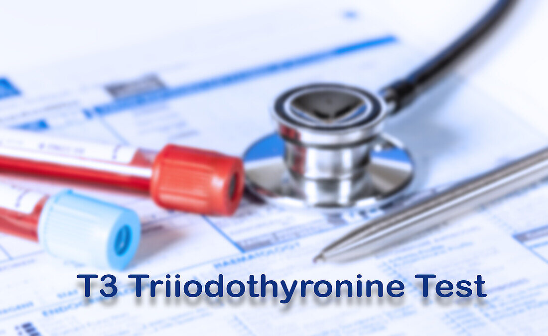 T3 triiodothyronine test, conceptual image