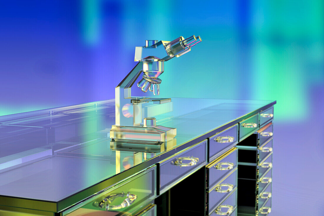 Optical light microscope, illustration