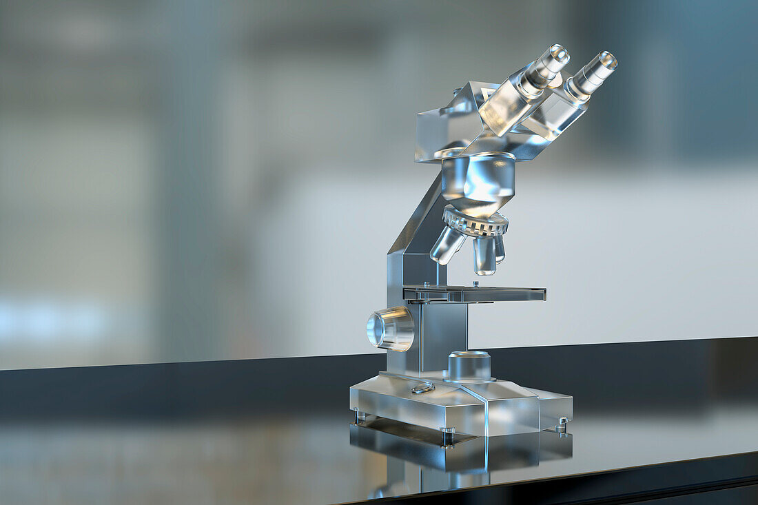 Optical light microscope, illustration