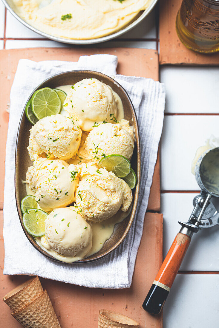 Lime Olive Oil Ice Cream