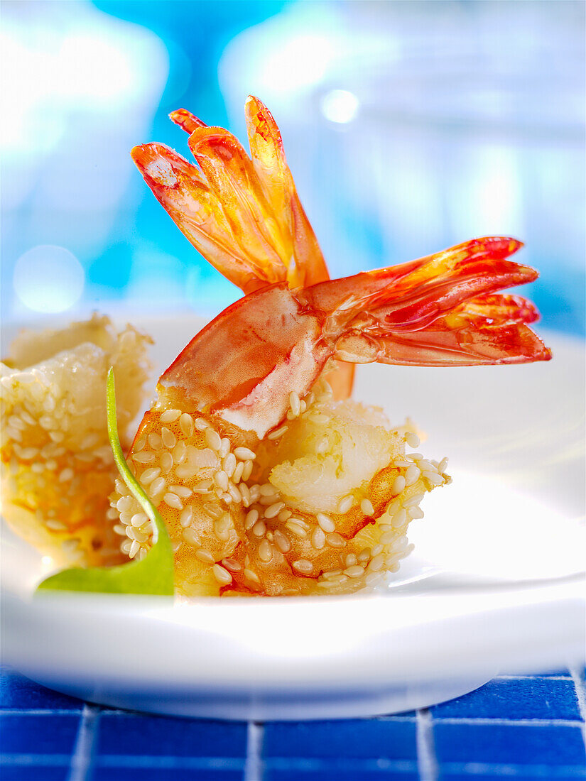 Sesame crusted shrimp (Close Up)