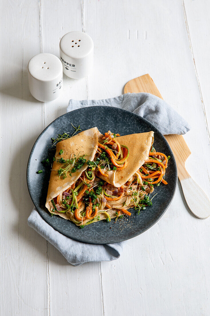 Buchweizencrêpes mit Zoodles