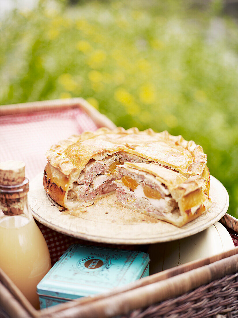 Rustic chicken and apricot pie