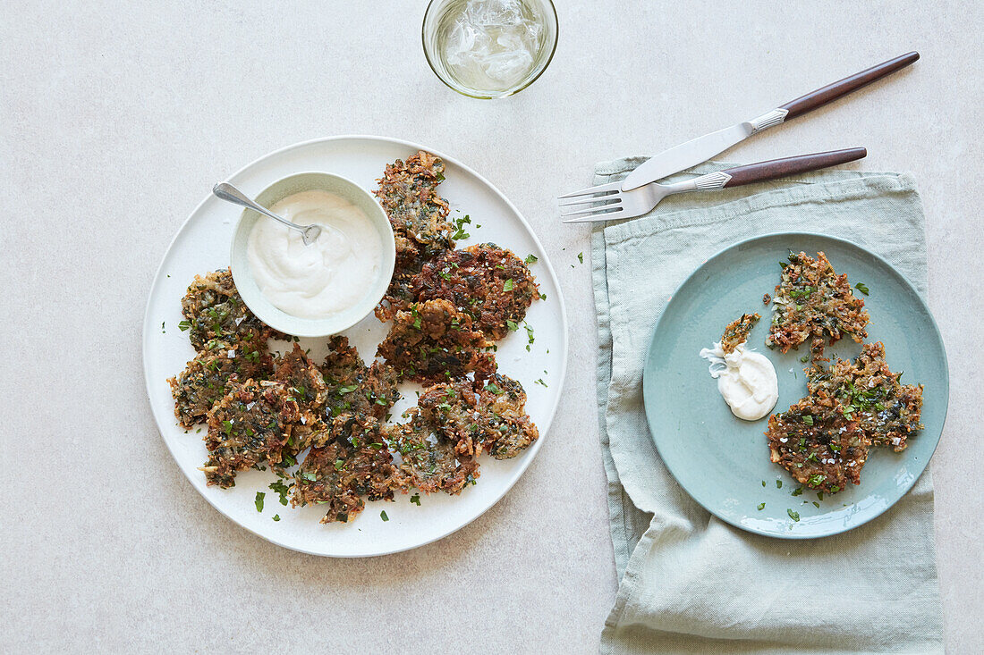 Herbed potato latkes with za'atar