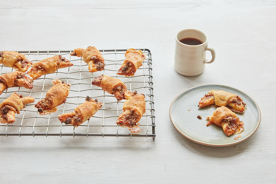 Raisin Walnut Rugelach with Cinnamon